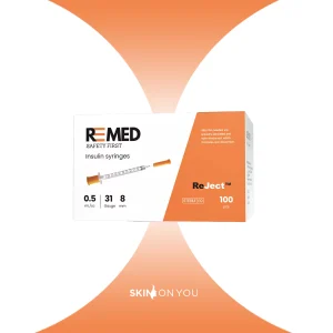 100 x ReMed Insulin Syringe 05 ml U-100 31 G x 8 mm